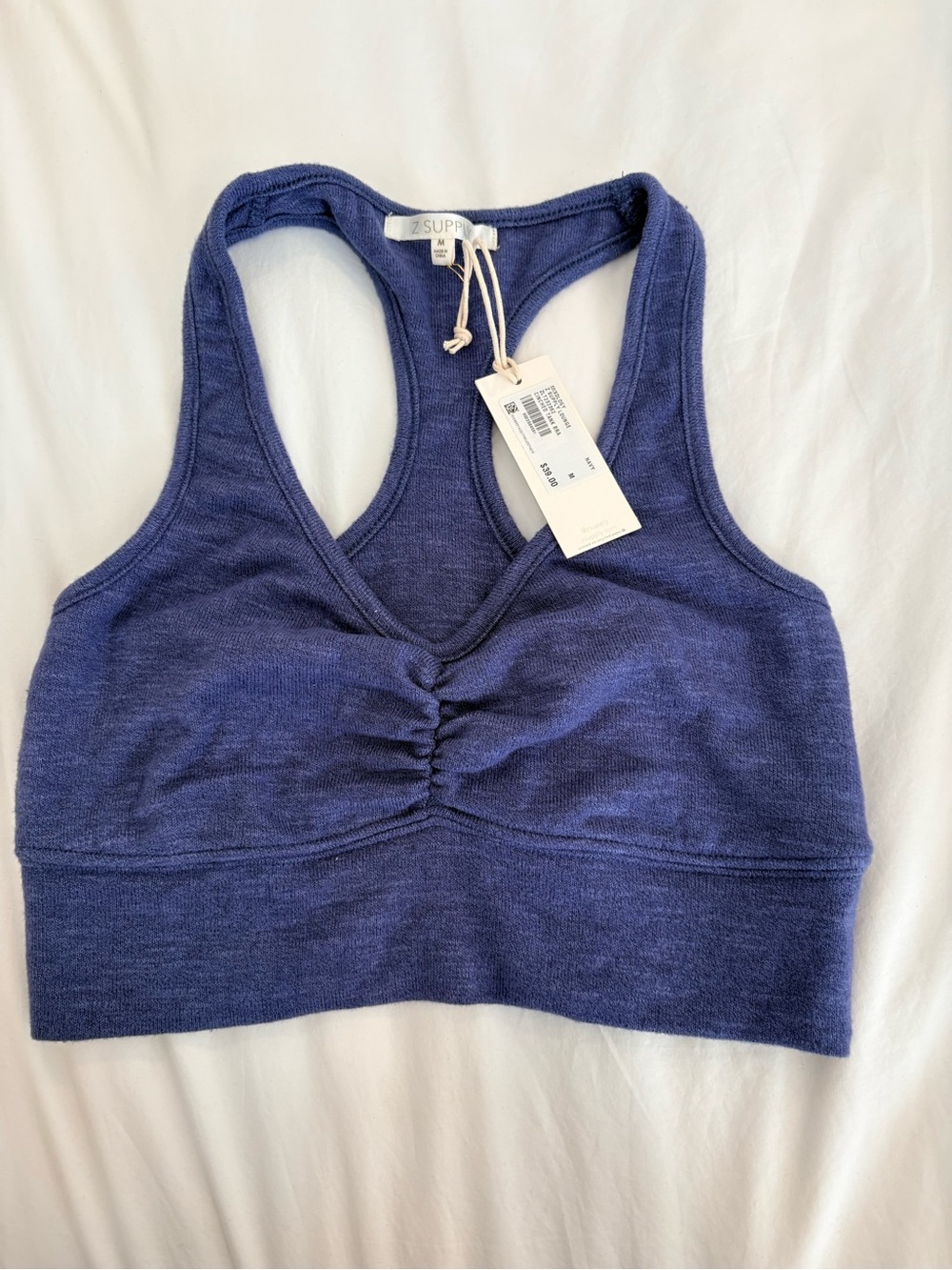 Z Supply Indigo Ribbed Racerback Bralette